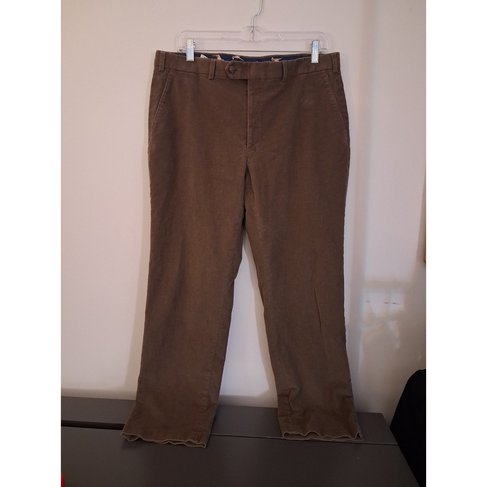 Lauren Ralph Lauren Mens Brown Corduroy Pants 36x30 Stretch Cotton Flat Front